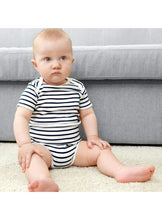 Load image into Gallery viewer, Pack of 5, Organic Cotton Bodysuits, 4 Purely Pastel &amp; Classic Black and White Stripes (0-24 months)
